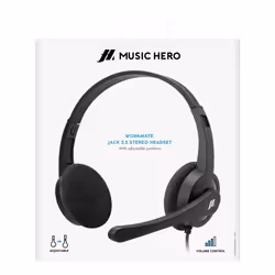 SBS MHHEADWORKMATEK écouteur/casque Avec fil Arceau Bureau/Centre d'appels Noir
