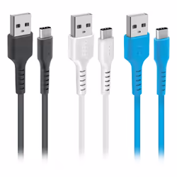 SBS TEKITUSBC3X1WBK, 1,2 m, USB C, USB A, USB 2.0, Noir, Bleu, Blanc