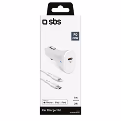 SBS TECRKITPD20LIGW chargeur d'appareils mobiles Smartphone, Tablette Blanc Allume-cigare Charge rapide Intérieure