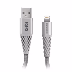 SBS TECABLEUNRELIGK, 1,5 m, Lightning, USB A, Mâle, Mâle, Argent