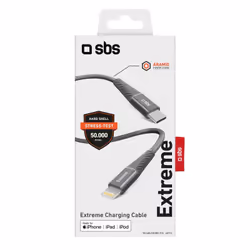SBS TECABLEUNRELTCK câble Lightning 1,5 m Gris