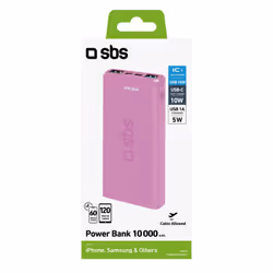 SBS TTBB10000FASTP banque d'alimentation électrique Lithium Polymère (LiPo) 10000 mAh Rose
