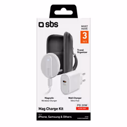 SBS Always on Charge KIT Casque, Smartphone, Smartwatch Blanc USB Recharge sans fil Charge rapide Intérieure