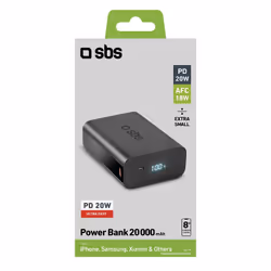 SBS TEBB20000LCDEVOPD20K banque d'alimentation électrique Lithium Polymère (LiPo) 20000 mAh Noir