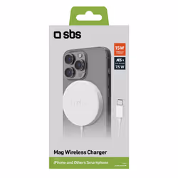 SBS Mag Smartphone Blanc USB Recharge sans fil Charge rapide Intérieure
