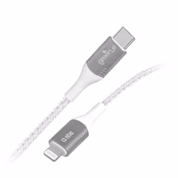 SBS GRECABLELIGTC12BW, 1,2 m, Lightning, USB C, Mâle, Mâle, Argent, Blanc