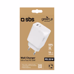 SBS GRETR1CPD20W chargeur d'appareils mobiles Universel Blanc Secteur Charge rapide Intérieure