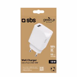 SBS GRETR1USB18W chargeur d'appareils mobiles Universel Blanc Secteur Charge rapide Intérieure