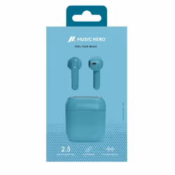 SBS Nubox Casque True Wireless Stereo (TWS) Ecouteurs Appels/Musique USB Type-C Bluetooth Cyan