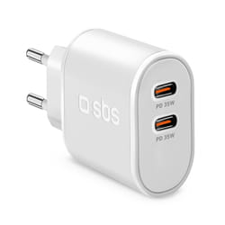 SBS TETR2CPD35W chargeur d'appareils mobiles Universel Blanc Secteur Charge rapide Intérieure