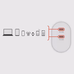 SBS TETR2CPD35W chargeur d'appareils mobiles Universel Blanc Secteur Charge rapide Intérieure