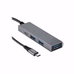 Ekon ECITHUBTC34USBIN, USB 2.0 Type-C, USB 3.2 Gen 1 (3.1 Gen 1) Type-A, USB Type-C, 480 Mbit/s, Gris, Métallique, Métal, Câb ...