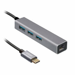 Ekon ECITHUBLAN3USBIN hub & concentrateur USB 2.0 Type-C 5000 Mbit/s Gris