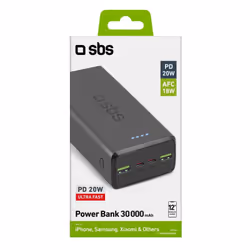 SBS TTBB30000PD20K banque d'alimentation électrique Lithium Polymère (LiPo) 30000 mAh Noir