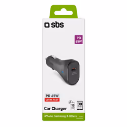 SBS TECRPD65W chargeur d'appareils mobiles Téléphone portable, Smartphone, Tablette Noir Allume-cigare Charge rapide Auto