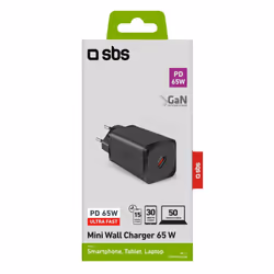 SBS TETRGAN1C65W chargeur d'appareils mobiles Écouteurs, Casque, Ordinateur portable, Smartphone, Smartwatch, Tablette Noir Secteur Charge rapide Intérieure - Vue supplémentaire 4