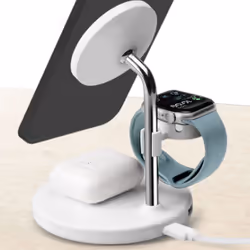 SBS TEWIRMAG3IN1 chargeur d'appareils mobiles Écouteurs, Smartphone, Smartwatch Blanc USB Recharge sans fil Charge rapide Intérieure
