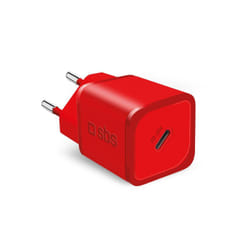 SBS TETRGAN1C20R chargeur d'appareils mobiles Écouteurs, Haut-parleur portable, Smartphone, Smartwatch, Tablette Rouge Secteur Charge rapide Intérieure