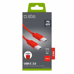 SBS TECABLETISSUETCCB câble USB 1,5 m USB 2.0 USB C Rouge