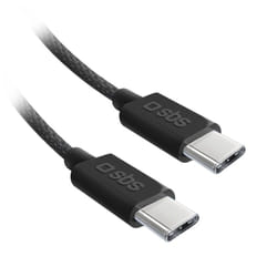 SBS TECABLETISSUETCCB câble USB 1,5 m USB 2.0 USB C Noir