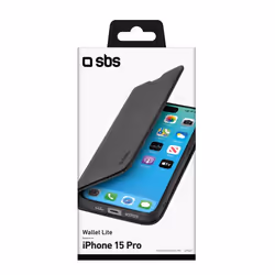 SBS TEBKLITEIP1561PK coque de protection pour téléphones portables 17 cm (6.7") Étui avec portefeuille Noir - Vue supplémentaire 2