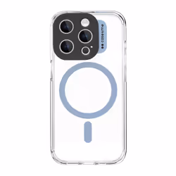Case & Me CMCOVCAMTMSIP1561PA, Housse, Apple, iPhone 15 Pro, 15,5 cm (6.1"), Bleu, Transparent