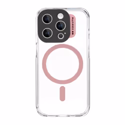Case & Me CMCOVCAMTMSIP1567PP, Housse, Apple, iPhone 15 Pro Max, 17 cm (6.7"), Rose, Transparent