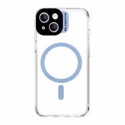Case & Me CMCOVCAMTMSIP1561A, Housse, Apple, iPhone 15, 15,5 cm (6.1"), Bleu, Transparent