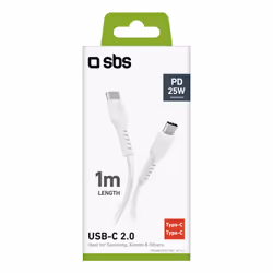 SBS TECABLETCC10W câble USB USB 2.0 1 m USB C Blanc - Vue supplémentaire 2