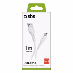 SBS TECABLEMICROC10W câble USB USB 2.0 1 m USB A USB C Blanc - Vue supplémentaire 4