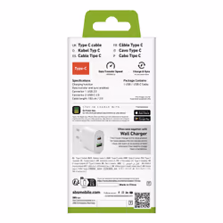 SBS TECABLEMICROC10W câble USB USB 2.0 1 m USB A USB C Blanc - Vue supplémentaire 5