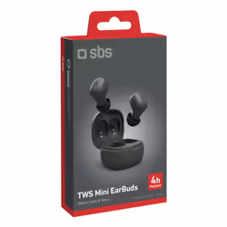 SBS Tiny Twin Casque True Wireless Stereo (TWS) Ecouteurs Appels/Musique Bluetooth Noir