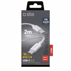SBS TECABLETISSUETCC240G câble USB 2 m USB 3.2 Gen 2 (3.1 Gen 2) USB C Gris