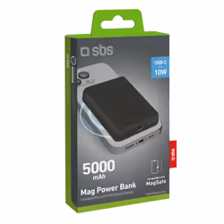 SBS TEBB5000MAG1CK banque d'alimentation électrique Lithium Polymère (LiPo) 5000 mAh Recharge sans fil Noir