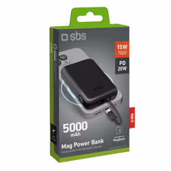 SBS TEBB5000TCMAG banque d'alimentation électrique 5000 mAh Recharge sans fil Noir