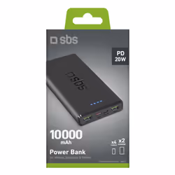 SBS TTBB10000FASTPD2 banque d'alimentation électrique 10000 mAh Noir
