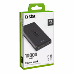 SBS TTBB10000FASTPD2 banque d'alimentation électrique 10000 mAh Noir
