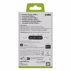 SBS TTBB10000FASTPD2 banque d'alimentation électrique 10000 mAh Noir - Vue supplémentaire 4