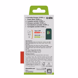 SBS TTBB10000LCDTCPD20G banque d'alimentation électrique 10000 mAh Vert - Vue supplémentaire 2