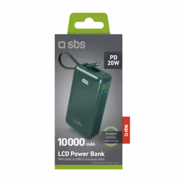 SBS TTBB10000LCDTCPD20G banque d'alimentation électrique 10000 mAh Vert - Vue supplémentaire 3