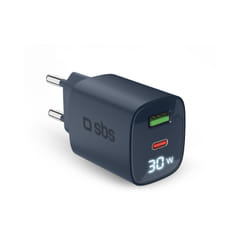 SBS TETRGANLCD1USB1C30B chargeur d'appareils mobiles Universel Bleu Secteur Charge rapide Intérieure
