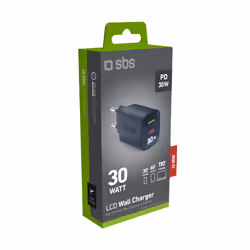 SBS TETRGANLCD1USB1C30B chargeur d'appareils mobiles Universel Bleu Secteur Charge rapide Intérieure - Vue supplémentaire 4
