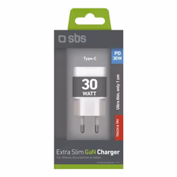 SBS TETRGAN1C30SLIM chargeur d'appareils mobiles Universel Blanc Secteur Charge rapide Intérieure