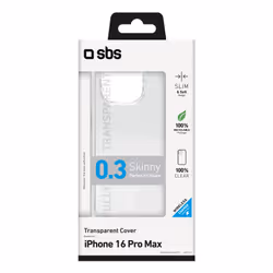 SBS TESKINIP1667PT, Housse, Apple, iPhone 16 Pro Max, 17,5 cm (6.9"), Transparent