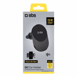 SBS TESUPPVENTWIRQI215W chargeur d'appareils mobiles Smartphone Noir USB Recharge sans fil Auto - Vue supplémentaire 2