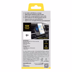 SBS TESUPPVENTWIRQI215W chargeur d'appareils mobiles Smartphone Noir USB Recharge sans fil Auto - Vue supplémentaire 3