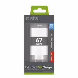 SBS TETRGAN2C70SLIM chargeur d'appareils mobiles Téléphone portable, Ordinateur portable, Tablette Blanc USB Charge rapide Extérieure