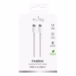 PURO PUCCCFABK415MTBEG câble USB USB 2.0 1,5 m USB C Beige, Blanc - Vue supplémentaire 3