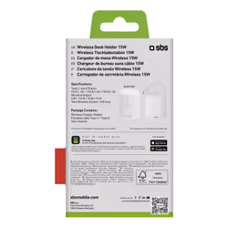 SBS TEWIRMAGFOLD2IN1 chargeur d'appareils mobiles Casque, Smartphone Blanc USB Recharge sans fil Charge rapide Intérieure - Vue supplémentaire 4