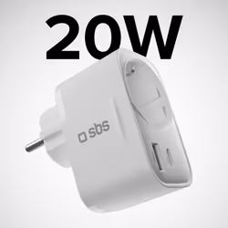 SBS TETRPLUG1USB1CPD20 chargeur d'appareils mobiles Universel Blanc Secteur Charge rapide Intérieure - Vue supplémentaire 2